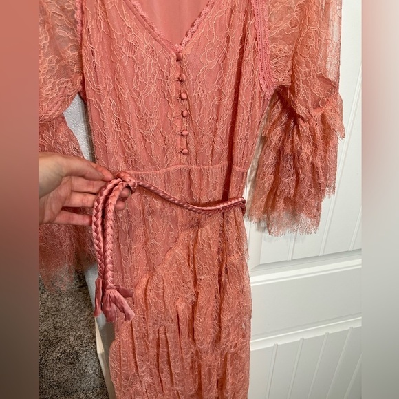 Alice and Olivia pink lace ruffle dress - Picture 12 of 13